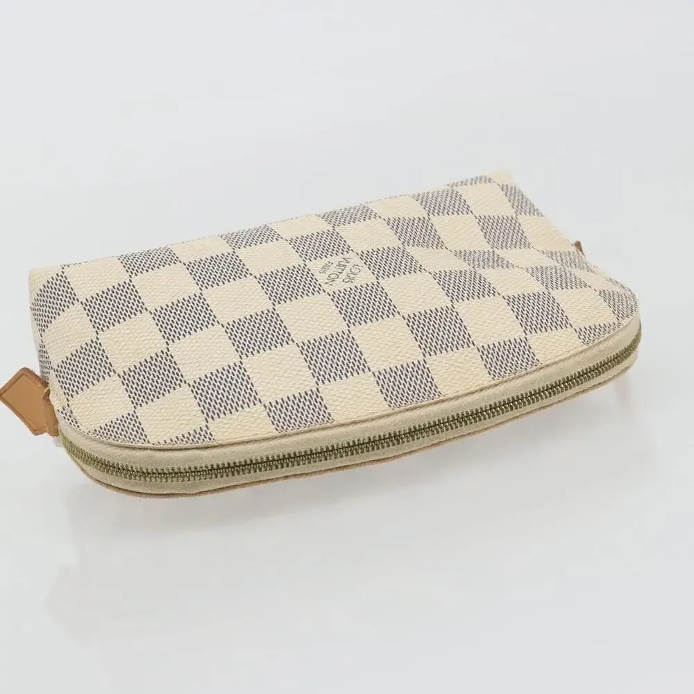 Louis Vuitton Damier Azur Pochette Cosmetic PM Pouch White